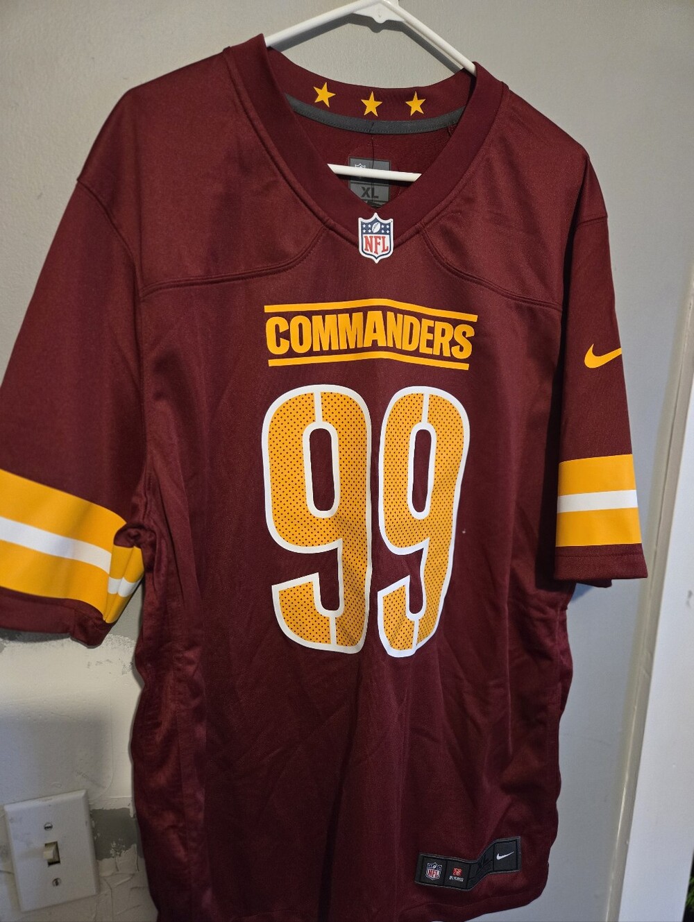 Nike Maroon and Gold Washington Commanders #99 Jersey